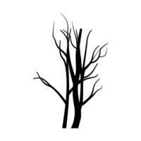 un negro y blanco ilustración de un árbol con No hojas vector