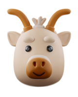 3d illustration bœuf tête png