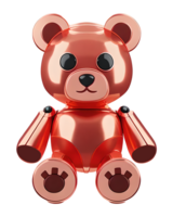 3D Illustration rose gold bear png