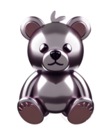 3D Illustration metallic bear png