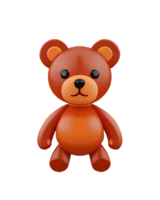3D Illustration Glossy Brown Bear png
