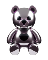 3D Illustration metallic bear png