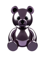 3D Illustration metallic bear png
