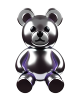 3D Illustration metallic bear png