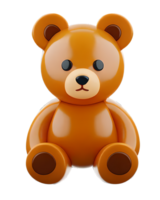 3D Illustration Glossy Brown Bear png