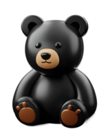 3d Illustration glänzend schwarz Bär png