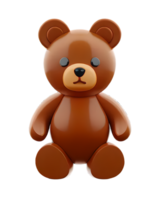 3D Illustration Glossy Brown Bear png
