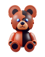 3D Illustration robotic brown bear png