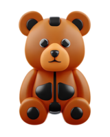 3D Illustration robotic brown bear png
