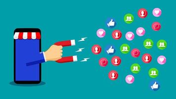 how to use social media to grow your business vector