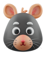 3d illustration rat tête png