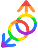 fofa e colorida mão desenhado kawaii orgulho mês elementos conjunto lgbt gênero ícone png