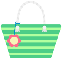 Kids hand drawn cute summer elements set beach bag png