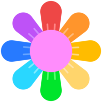 süß und bunt Hand gezeichnet kawaii Stolz Monat Elemente einstellen Regenbogen Blume png