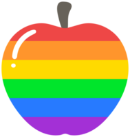 Cute and Colorful hand drawn kawaii pride month elements set Apple png