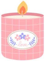 Cute and Colorful hand drawn kawaii cosmetic skincare girly elements set aromatic candle png