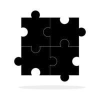 a black and white puzzle piece on a white background vector