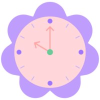 Cute and Colorful hand drawn kawaii girly elements set flower wall clock png