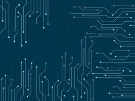 circuit board background with blue lines vector