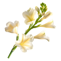 Freesia Flower, Exquisite Blossom of Elegance, Isolated on Transparent Background. png