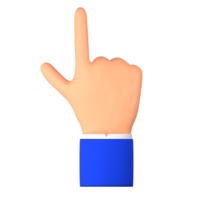 hand pointing finger up or raising his hand up 3d illustration png