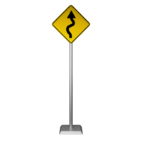 3d illustration de enroulement route signe png