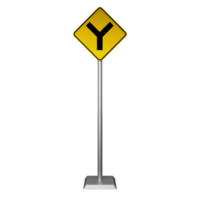 3D illustration of three type y intersection road sign png