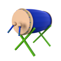 3D illustration of an Islamic traditional drum or commonly called bedug, suitable for Ramadan. png