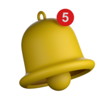 3d illustration of bell notification alert ringing png