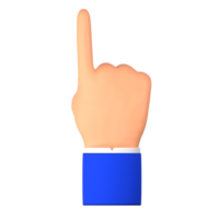 hand pointing finger up or raising his hand up 3d illustration png