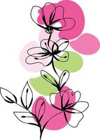 Monochromatic spring flowers collection vector