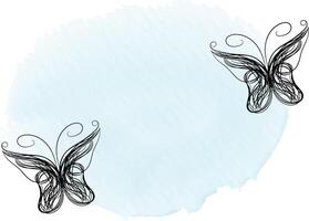 Beautiful butterfly outline illustration vector