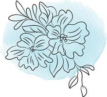 Hand drawn flat design simple flower outline vector