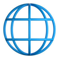 3d illustration of a globe internet icon png
