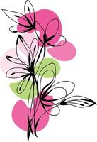 Monochromatic spring flowers collection vector