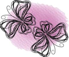 Butterfly outline with drawn details collection vector