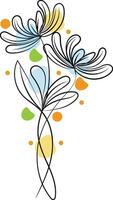 Hand drawn flat design simple flower outline vector