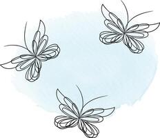 Beautiful butterfly outline illustration vector