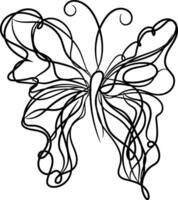 Beautiful butterfly outline illustration vector