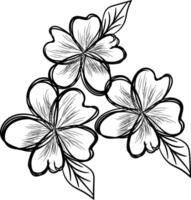 Hand drawn flat design simple flower outline vector