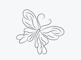 Butterfly outline with drawn details collection vector