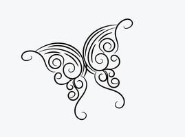 Butterfly outline with drawn details collection vector