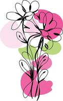 Monochromatic spring flowers collection vector