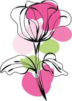 Monochromatic spring flowers collection vector