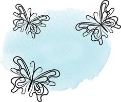 Butterfly outline with drawn details collection vector