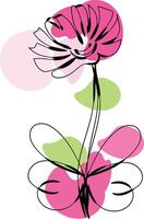 Monochromatic spring flowers collection vector