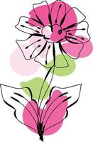 Monochromatic spring flowers collection vector