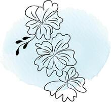 mano dibujado plano diseño sencillo flor contorno vector