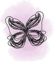 Linear flat butterfly outline design vector