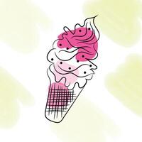 Hand drawn ice cream collection vector